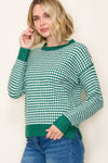 Checkered Sage Sweater