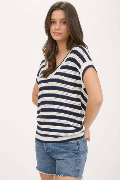 Striped Crochet Top- NO RETURN