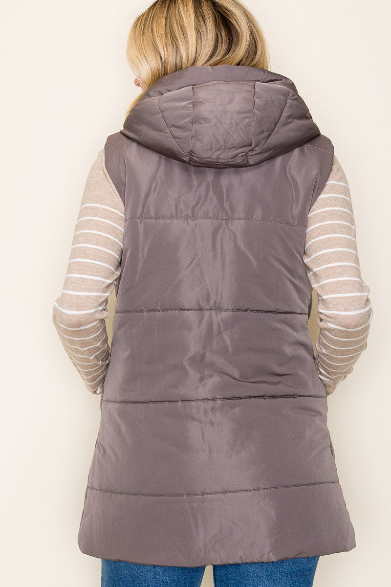 Gun Metal hooded Vest