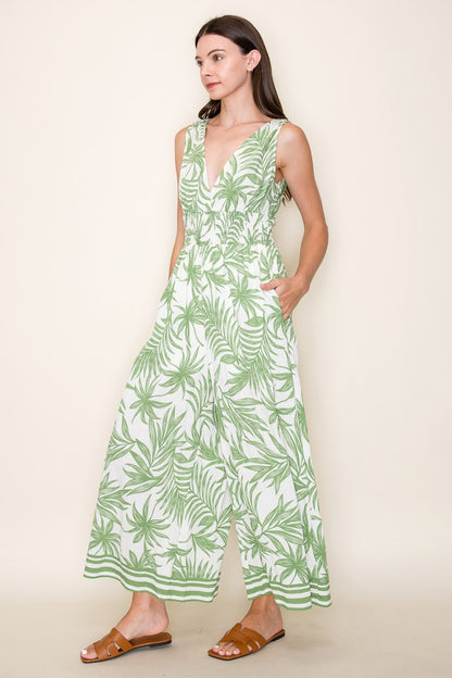 Tropical Print Jumpsuit