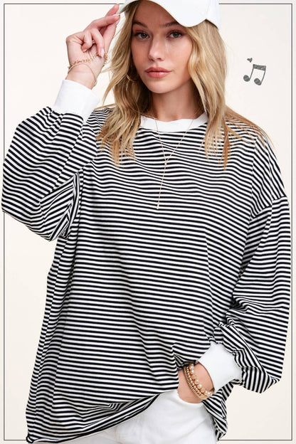 Piper Oversized Striped Top