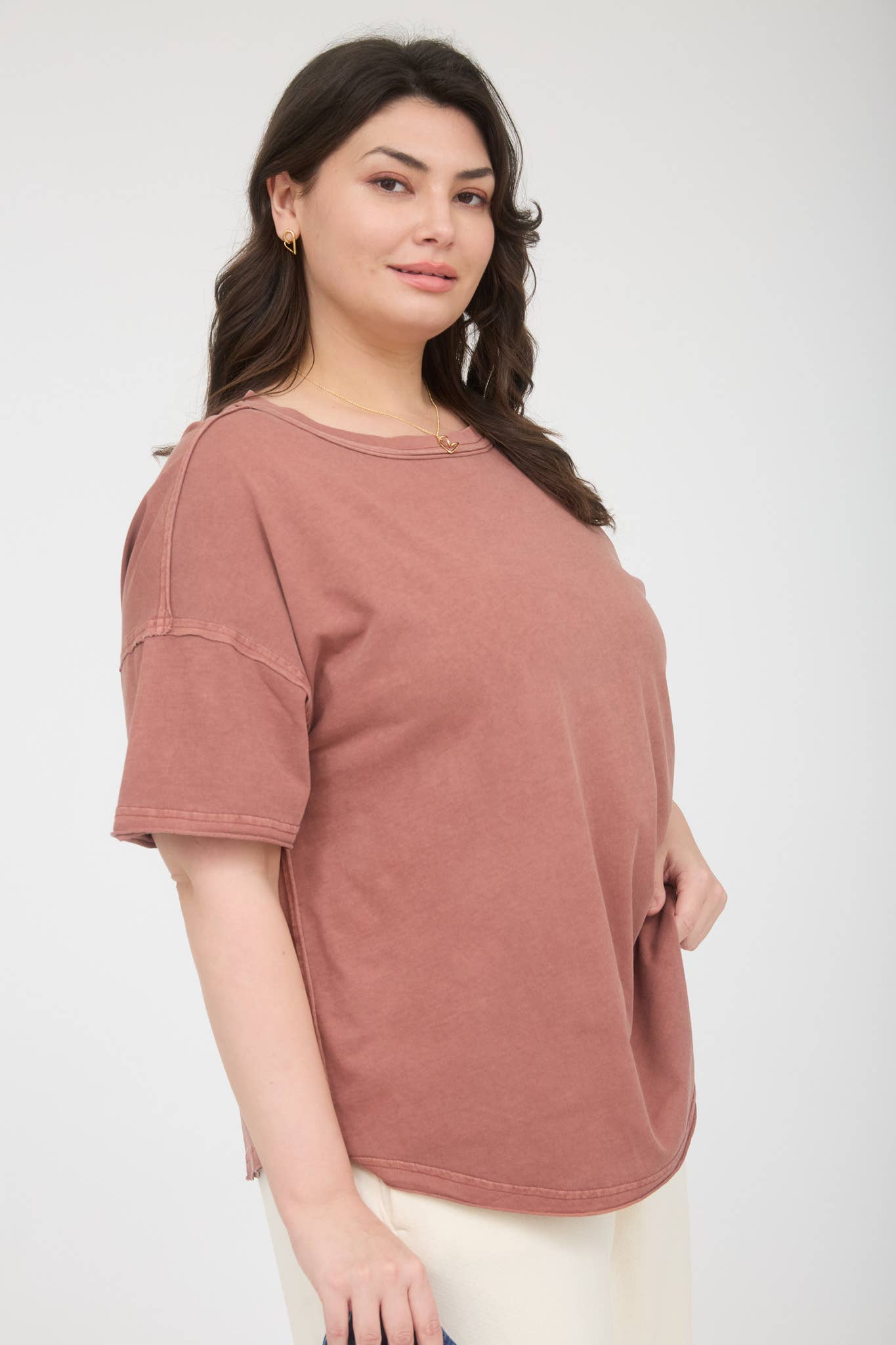 Exposed Seam round Neck Tee