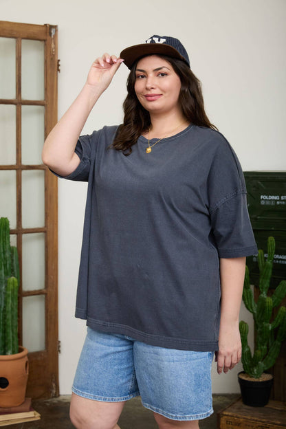 Washed Exposed Seam tee