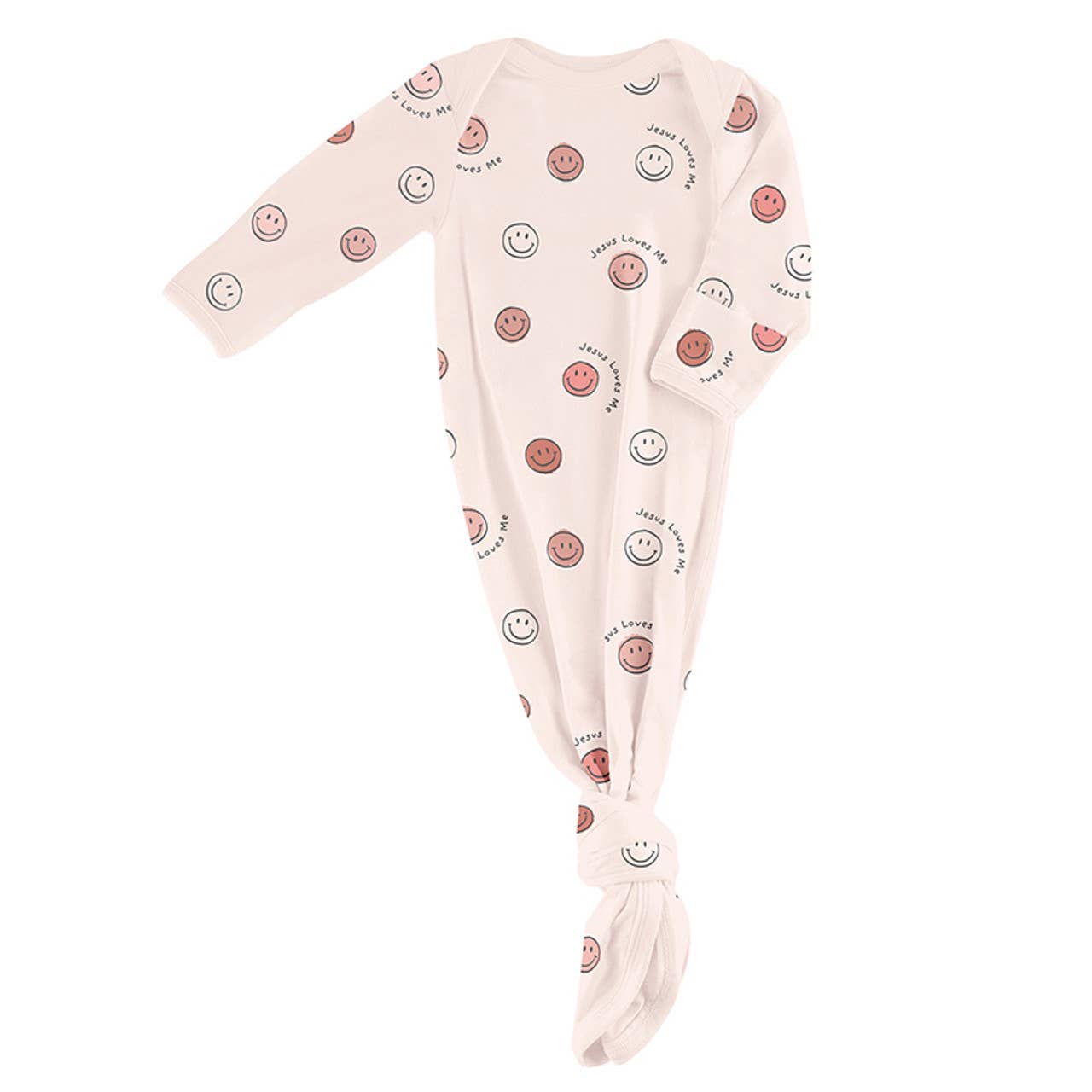 Knotted Gown - Jesus Loves Me Pink 0-3 mo