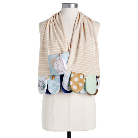 Mommy & Me Activity Scarf - Tan and Blue