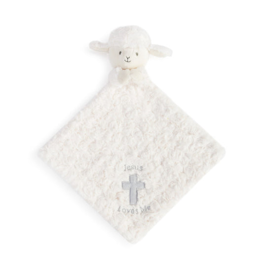 Jesus Loves Me Lamb Rattle Blankie