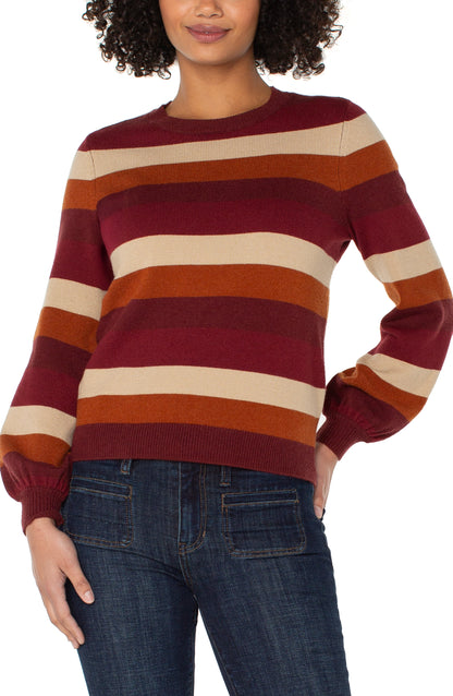 Longsleeve Striped Crew Neck Sweater ~ clearance no return