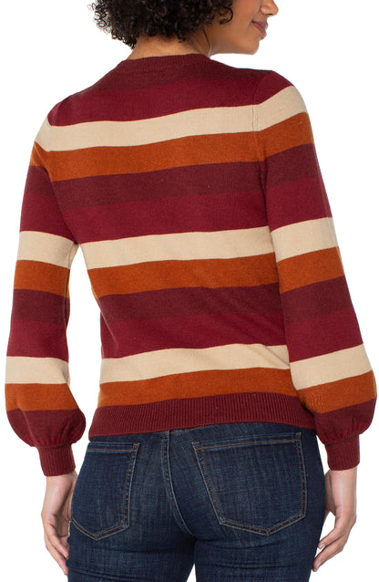 Longsleeve Striped Crew Neck Sweater ~ clearance no return