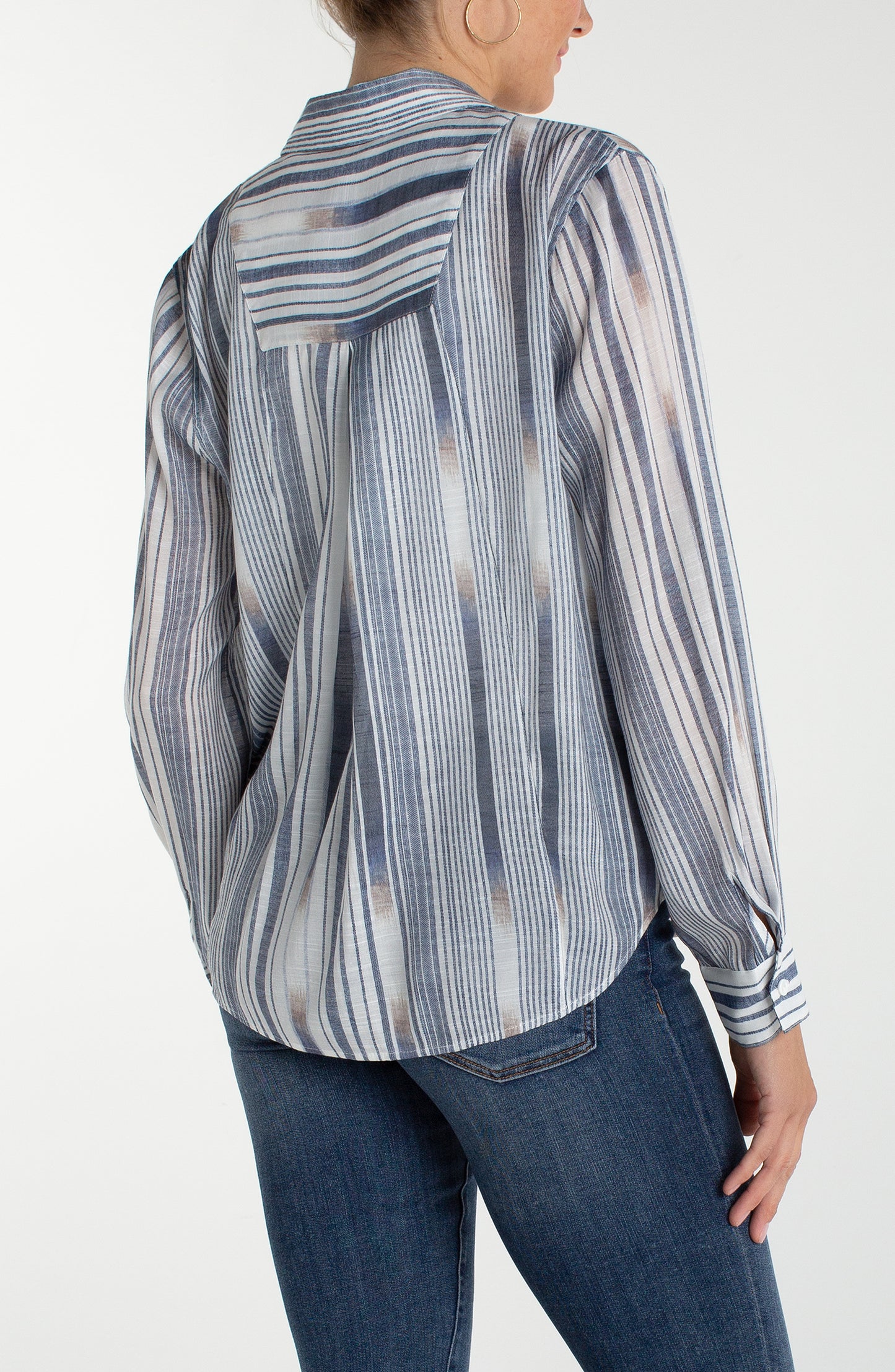 Striped Button Up Chambray