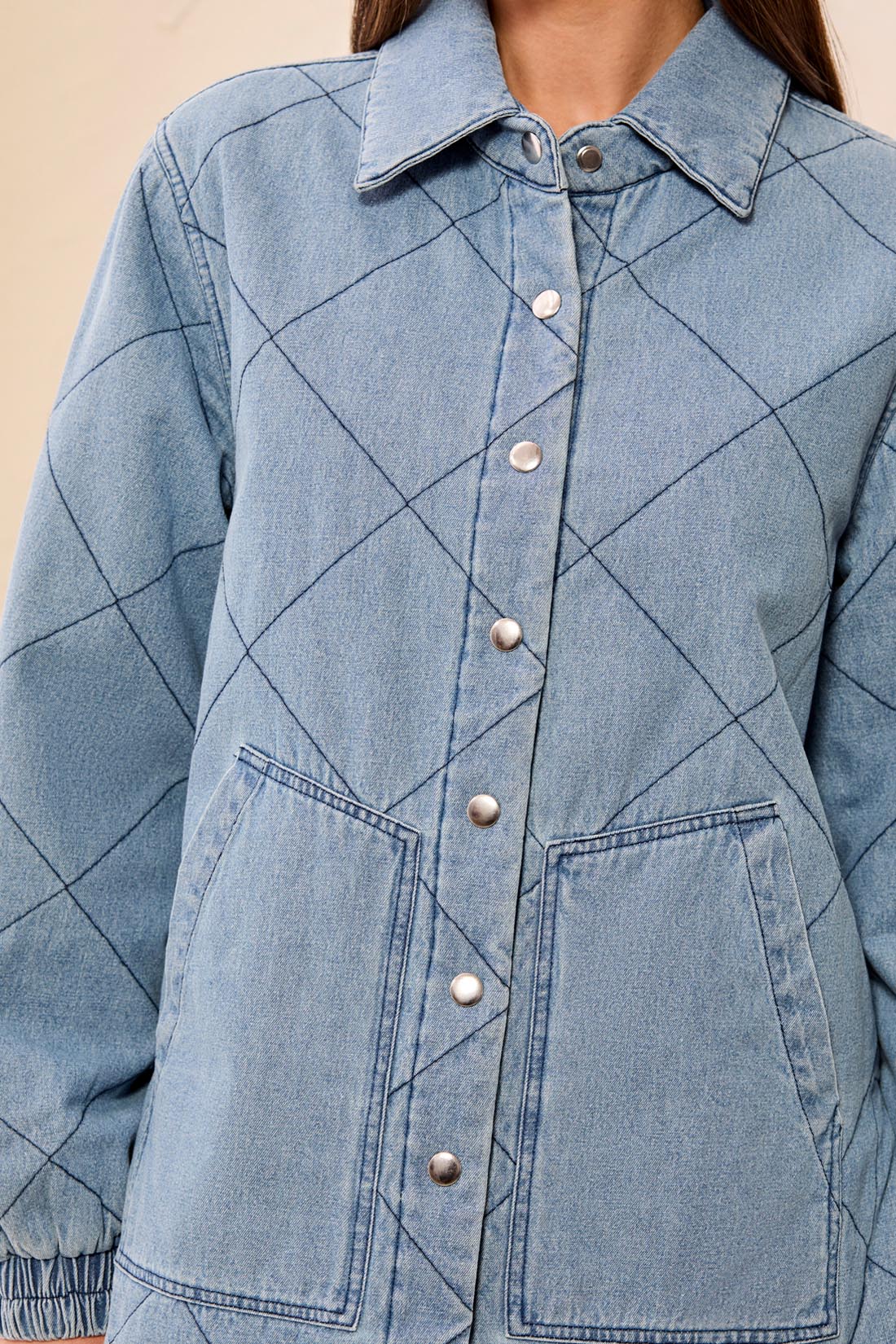 Xena Quilted Denim Jacket