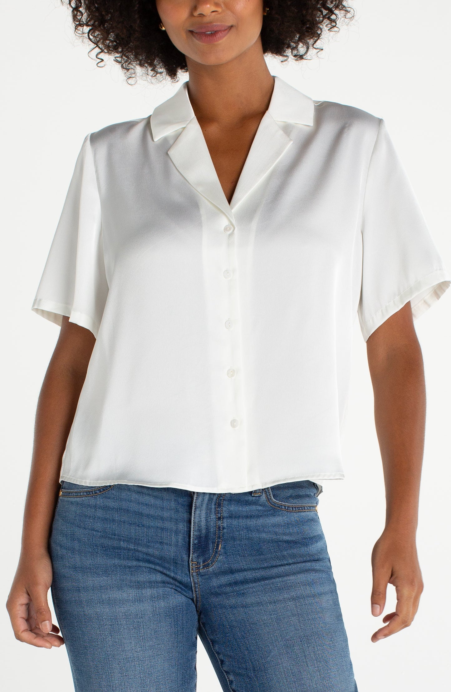Collared Satin Blouse