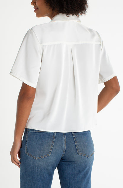 Collared Satin Blouse