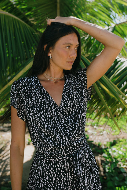 Printed Maxi Wrap Dress