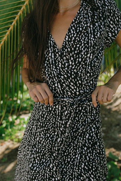 Printed Maxi Wrap Dress