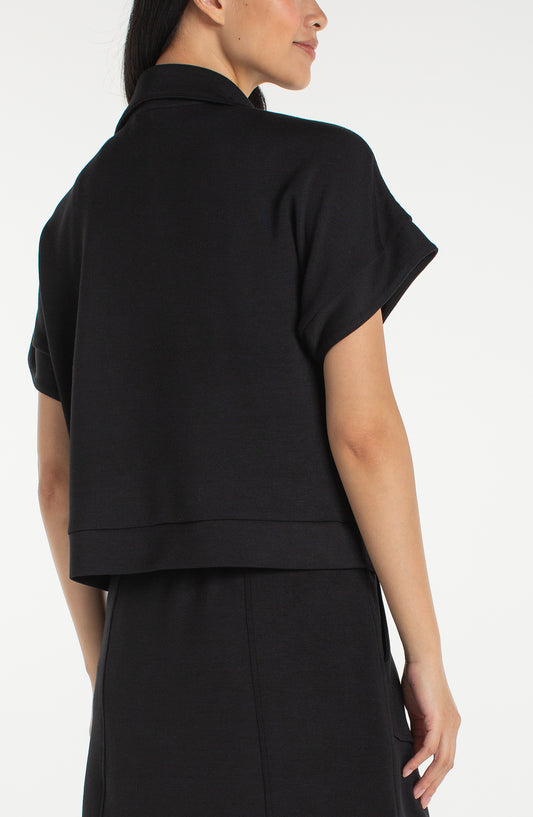 Short-Sleeve Collared Top