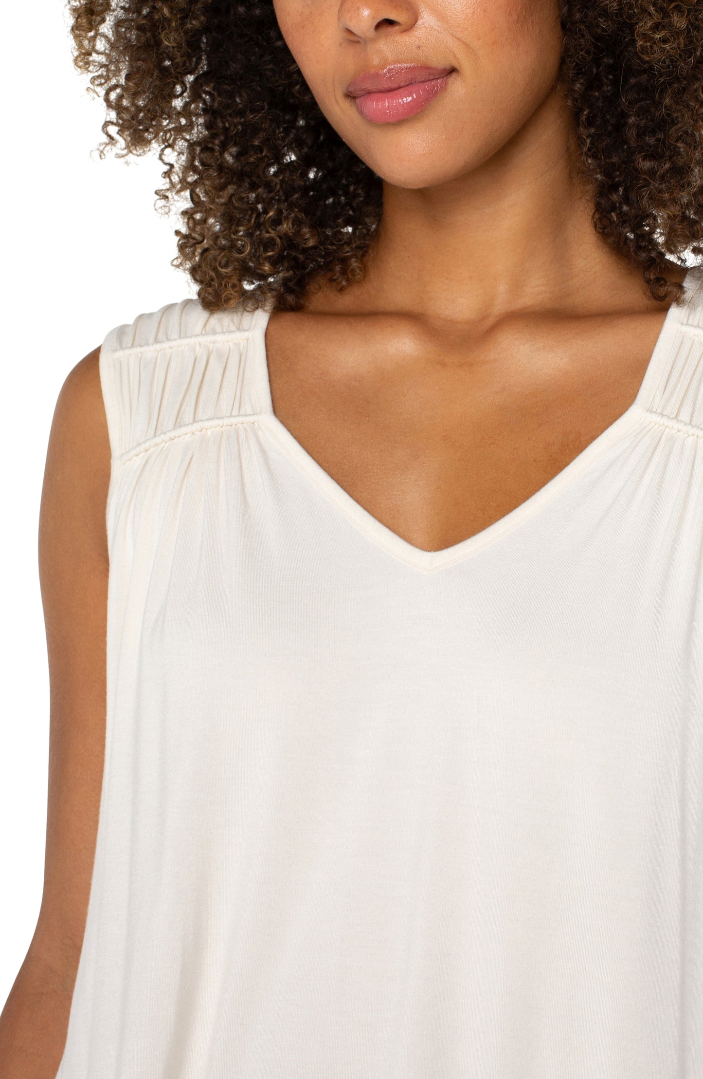 Shirred Detail Knit Tank