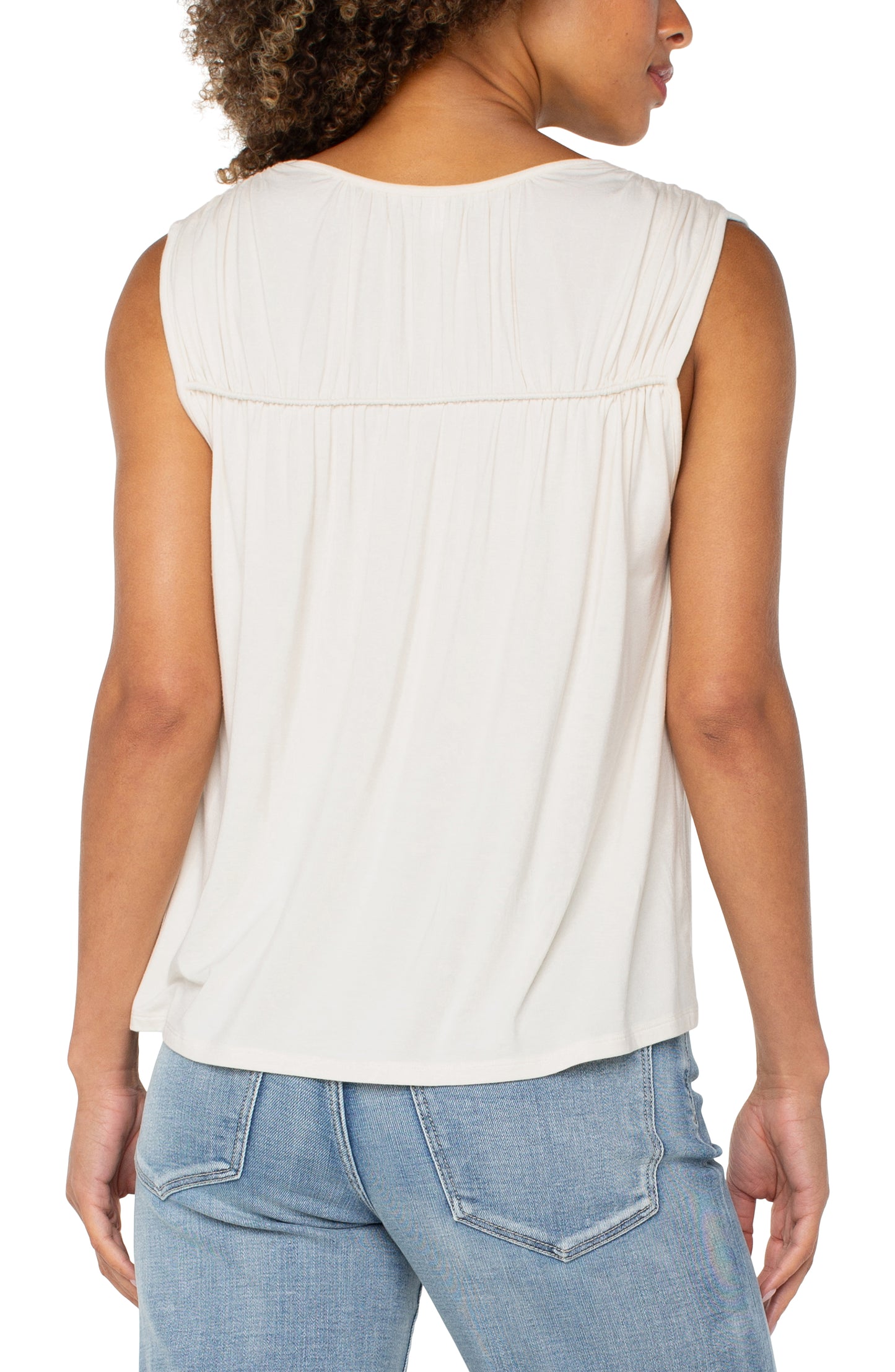 Shirred Detail Knit Tank