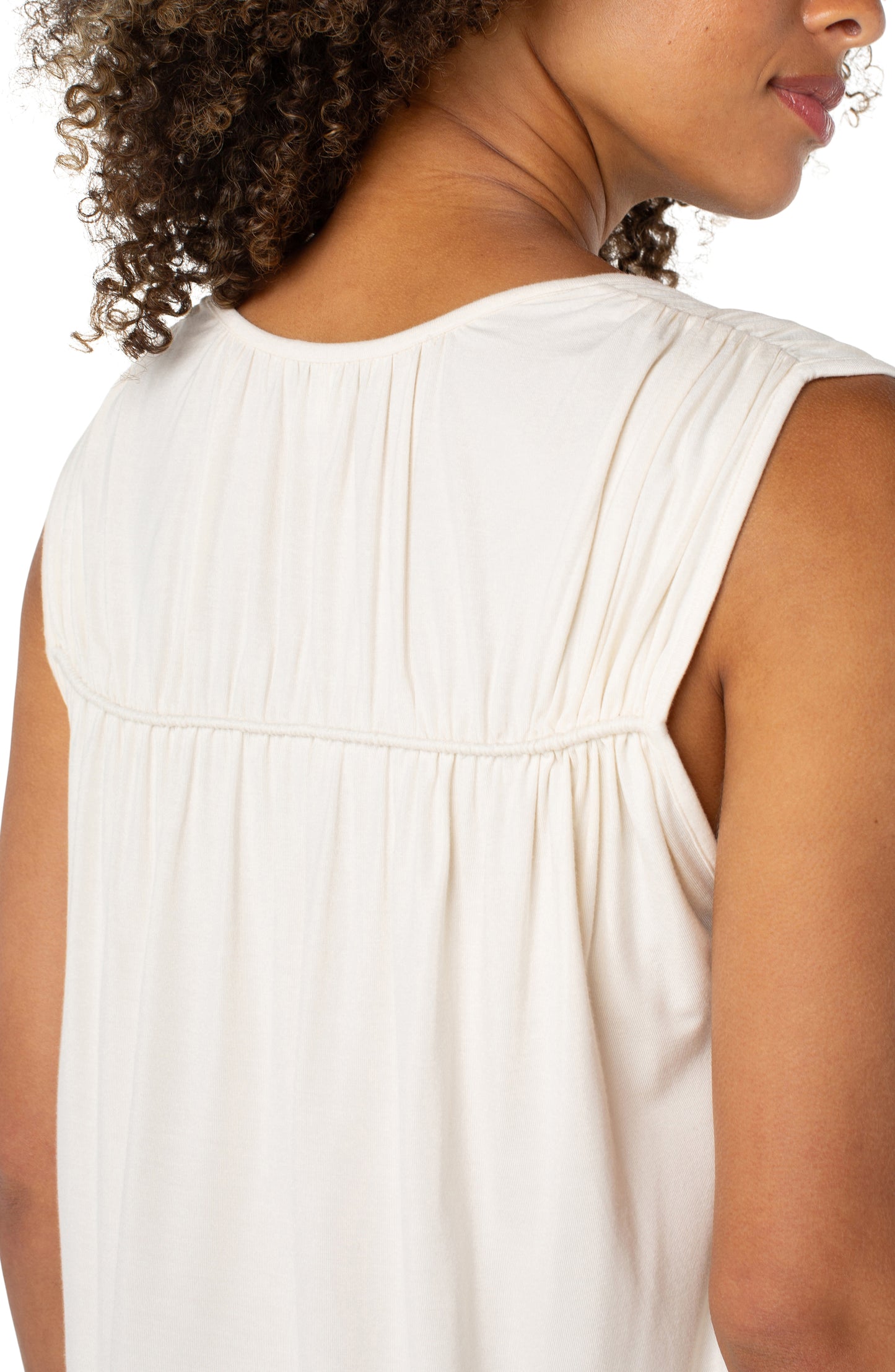 Shirred Detail Knit Tank