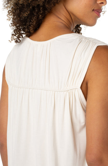 Shirred Detail Knit Tank