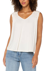 Shirred Detail Knit Tank