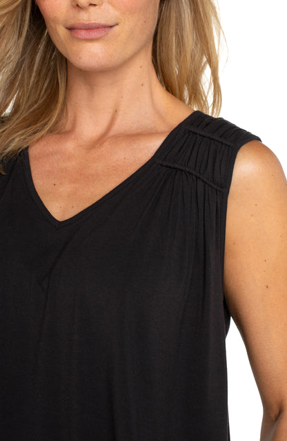 Shirred Detail Knit Tank