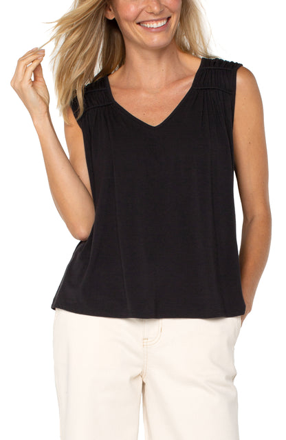 Shirred Detail Knit Tank