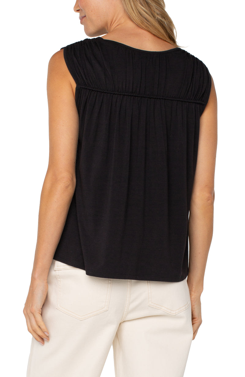 Shirred Detail Knit Tank