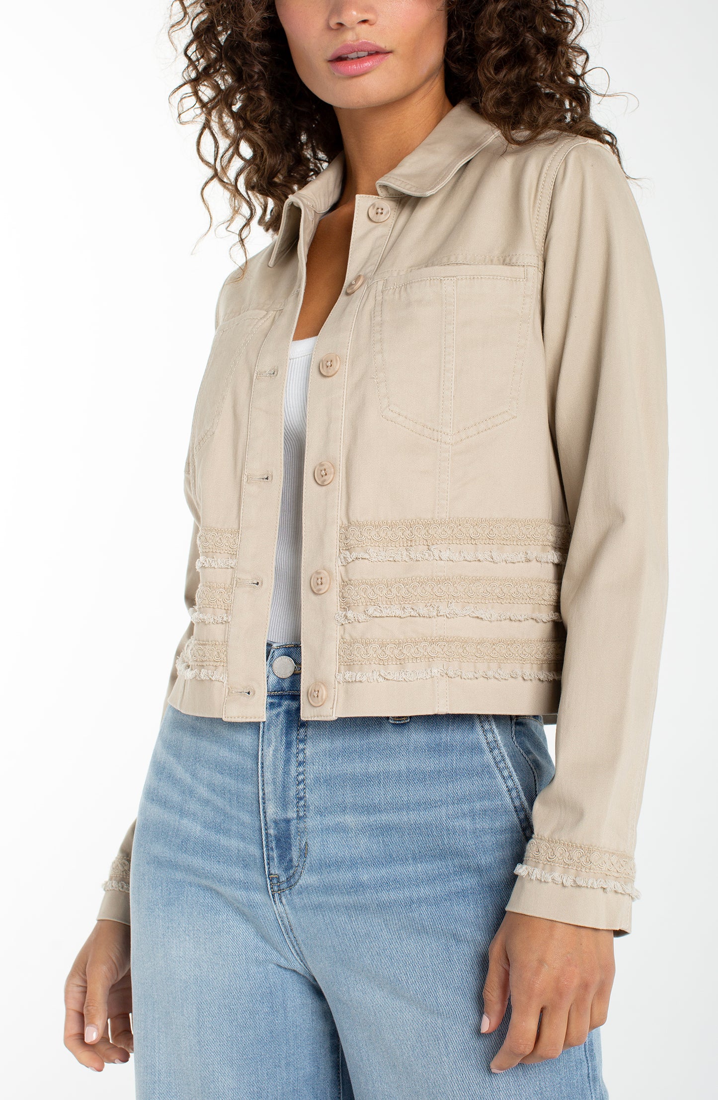 Trucker Jacket w/ Fray and Lace