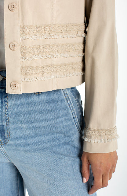 Trucker Jacket w/ Fray and Lace